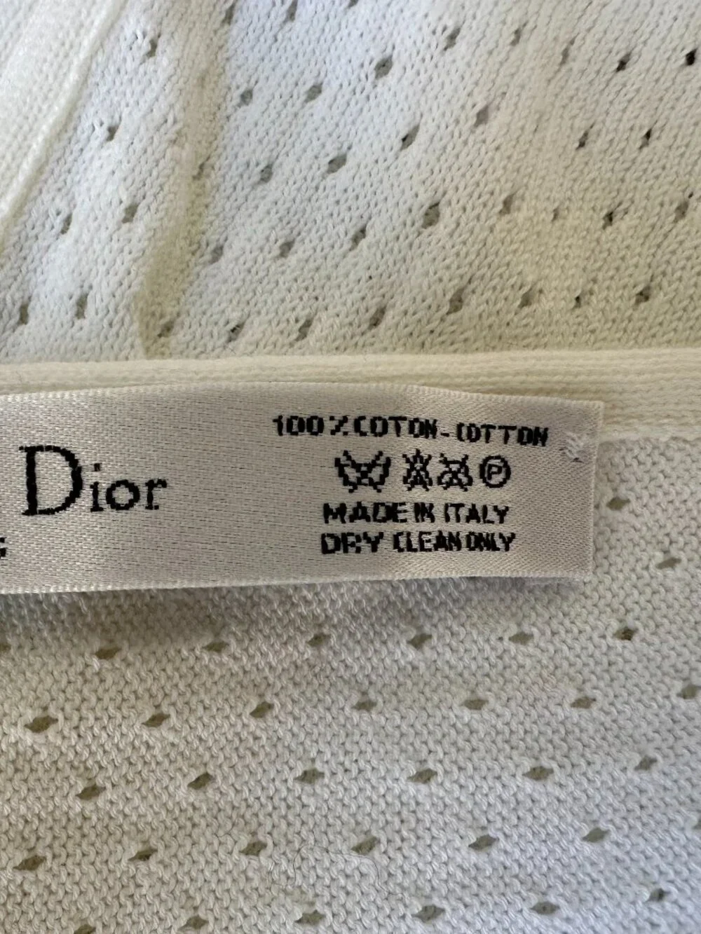 Vintage Christian Dior Cotton Knit Stripped Logo Scarf - Authentic